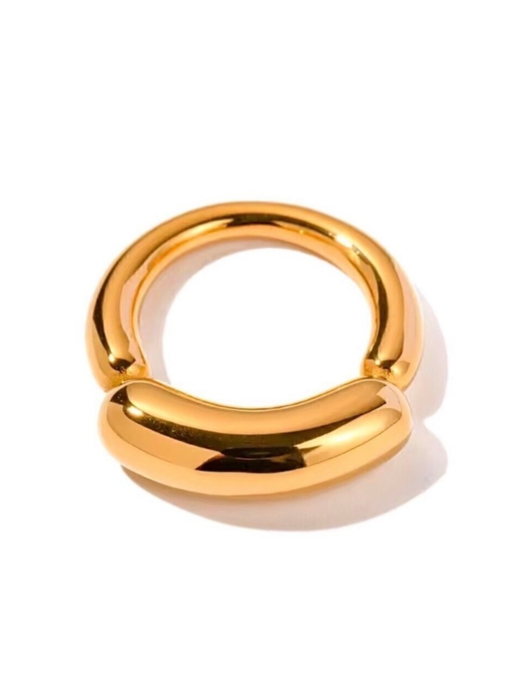 NWT 18K Gold Plated Minimalist Statement Chunky Ring Sz. 7